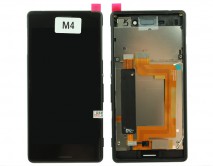 Дисплей Sony Xperia M4 Aqua Dual (E2312)+ тачскрин + рамка черный 1 класс