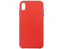 Чехол iPhone XS Max Leather Case без лого, красный