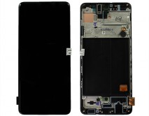 Дисплей Samsung A515F Galaxy A51 + тачскрин + рамка черный (AMOLED Оригинал/Замененное стекло)