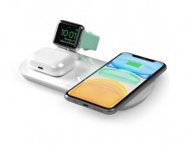 Зарядная станция Deppa для iPhone, Watch series, Airpods, 17,5W белая, 24010