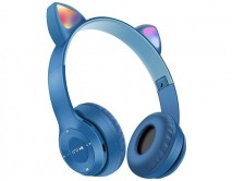 Наушники с Bluetooth P47M детские с ушками синие