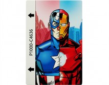 Защитная плёнка текстурная на заднюю часть "Супергерои" (Железный человек и Капитан Америка, C4636)