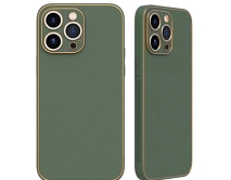 Чехол iPhone 12 Pro Max Sunny Leather (темно-зеленый)