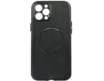 Чехол iPhone 12 Pro Max Leather Magnetic, черный 