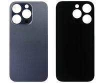 Задняя крышка (стекло) iPhone 14 Pro (c увел. вырезом) темно-фиолетовая 1 класс 