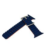 Ремешок Watch Series 38mm/40mm double color sea silicone темно синий-оранжевый #13