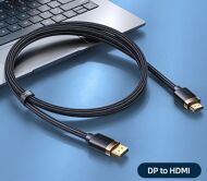 Кабель Usams US-SJ530 U74 DisplayPort-HDMI 2.0, 4K, 2м, чёрный